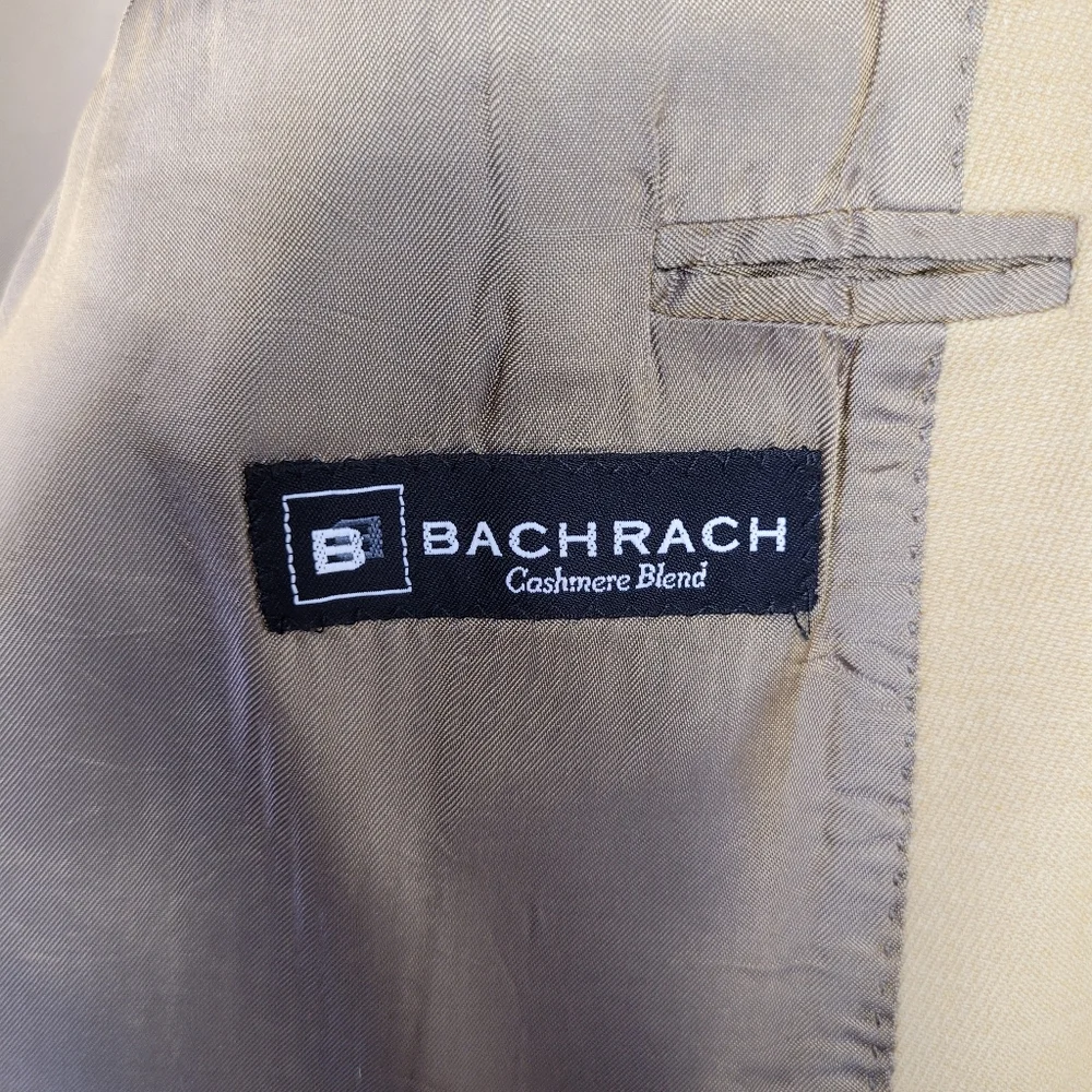 Bachrach Cashmere Blend 3 Button Blazer 40R‎ Camel Made In Italy Sporty